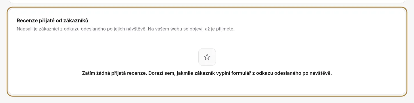 Recenze přijaté od vašich klientů: přijmout, upravit, odpovědět, smazat.