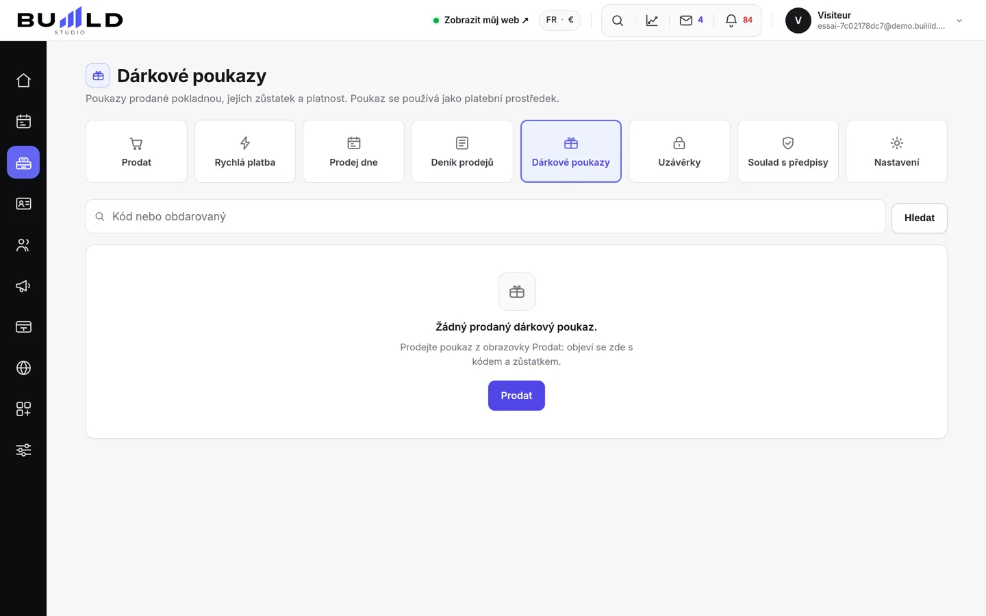 Prodané dárkové poukazy.