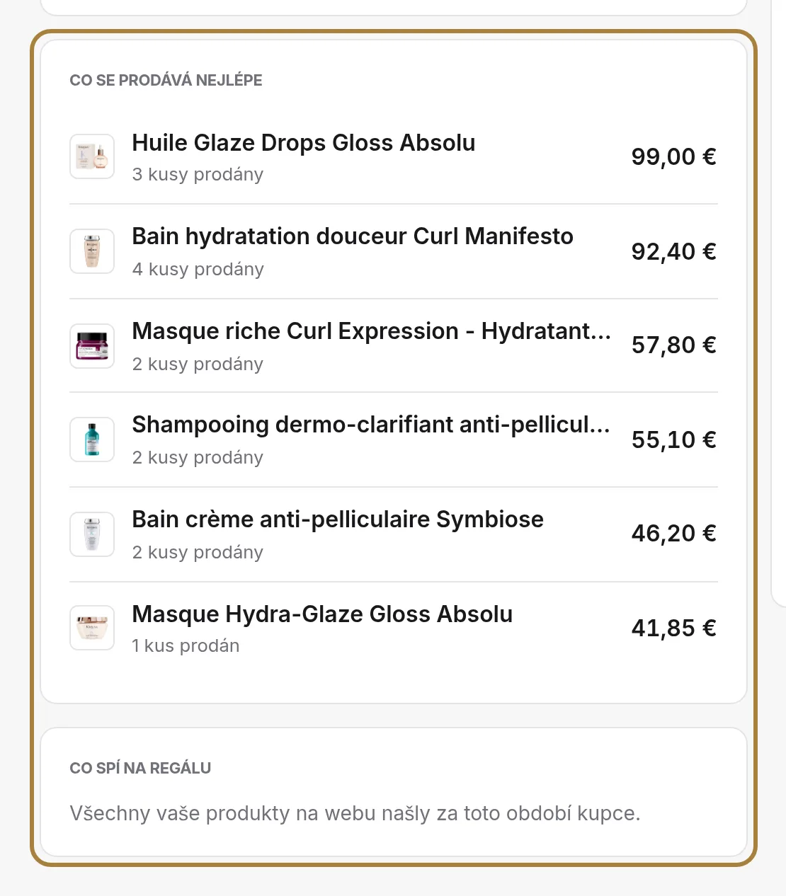 Co se prodává, co spí.