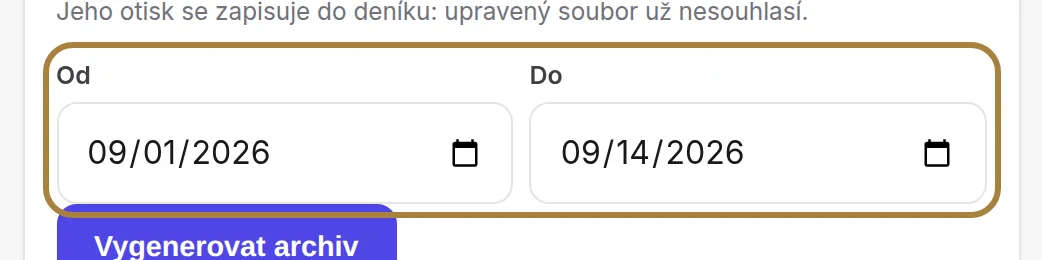 Archiv období: dvě data, jeden soubor.