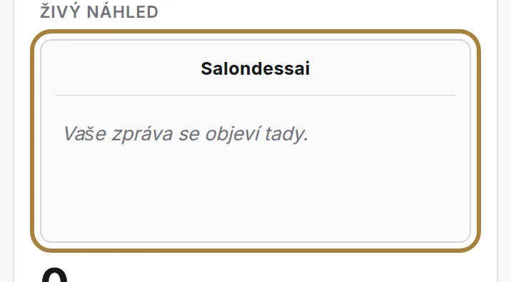 Co uvidí klient, včetně jména odesílatele.