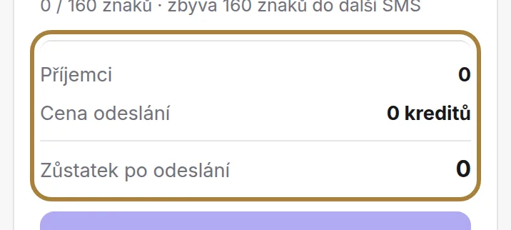 Celková cena a zůstatek, který vám zbude.