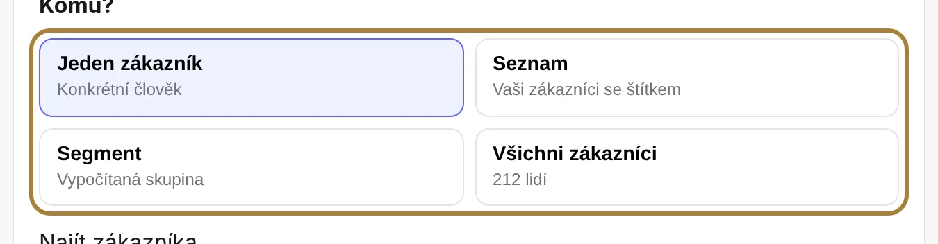 Komu píšete.