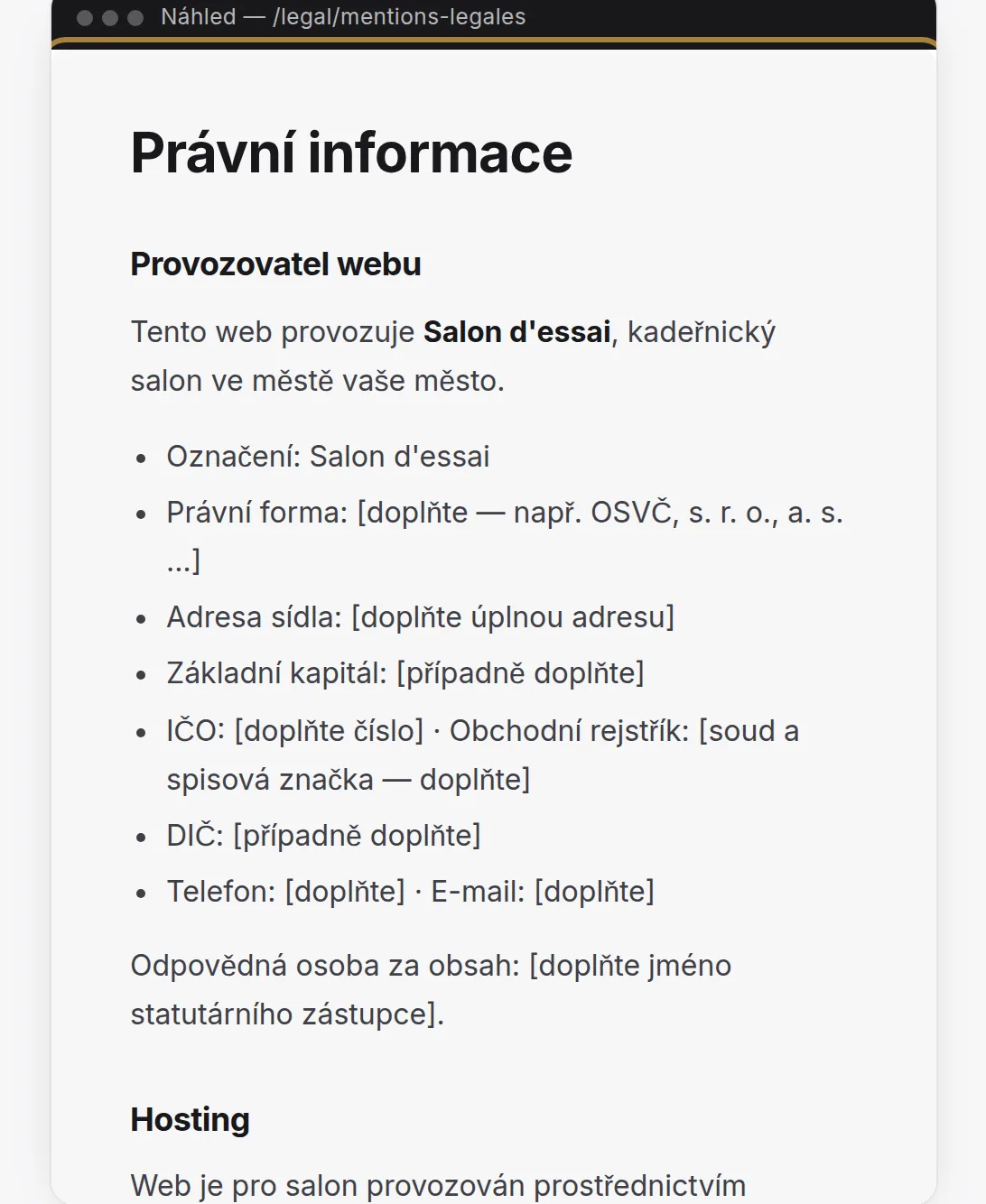 Dokument, upravitelný přímo.