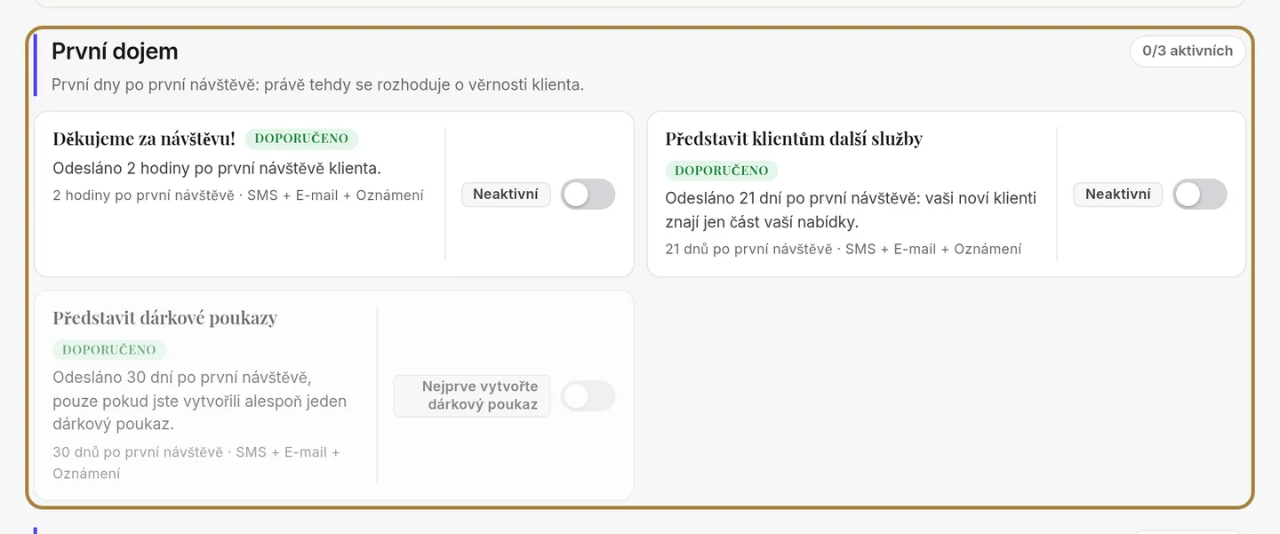 Uspořádané podle momentu vztahu.