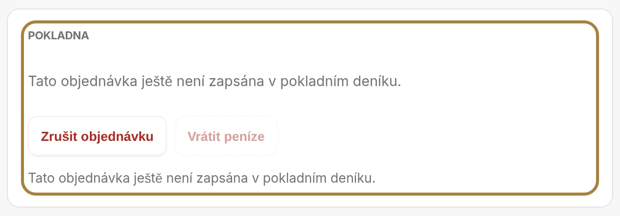 Přijmout platbu nebo vrátit peníze.