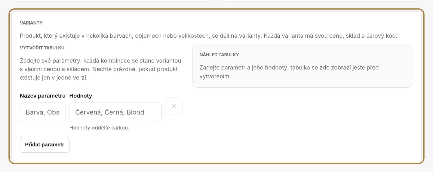 Velikosti a odstíny, ihned.