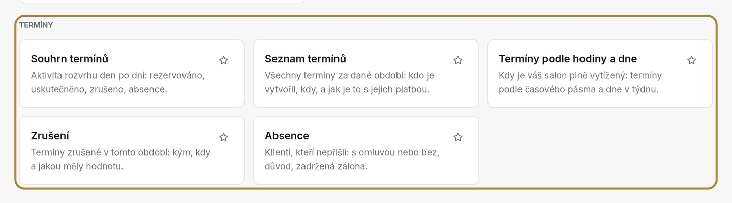 Uspořádané podle tématu.
