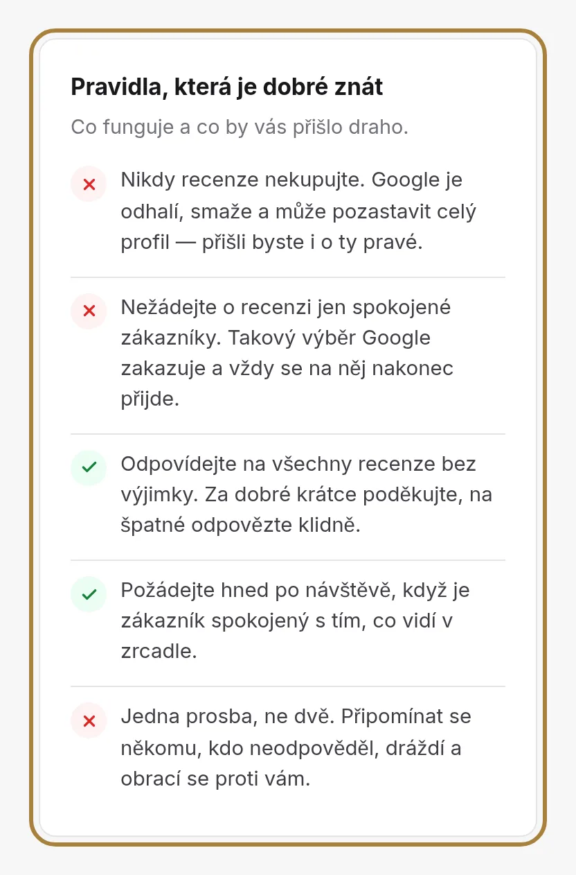 Pravidla, která se nesmí překročit.