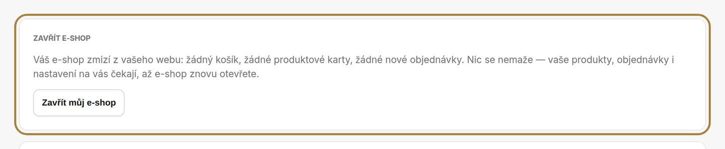 Uzavření obchodu.
