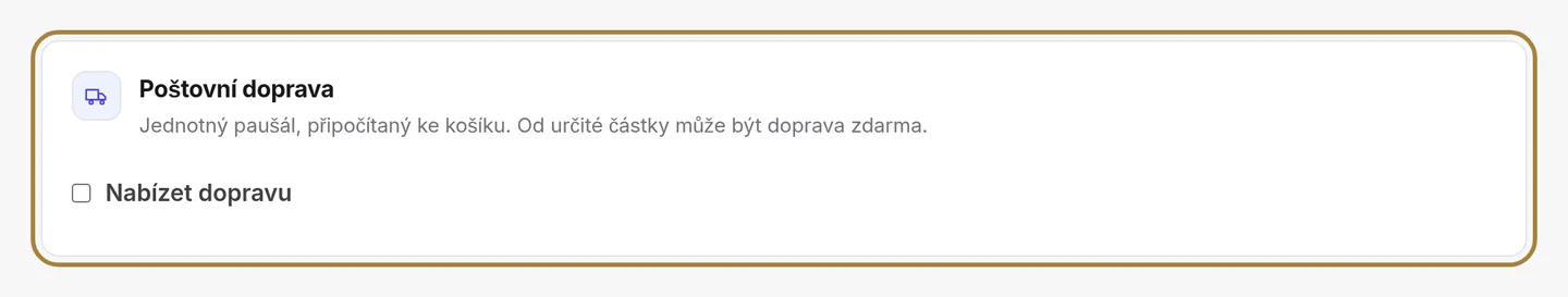 Poštovní doprava.
