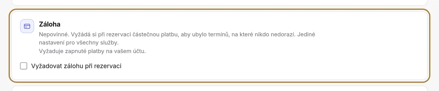 Záloha: částka, práh, cílení, vrácení.