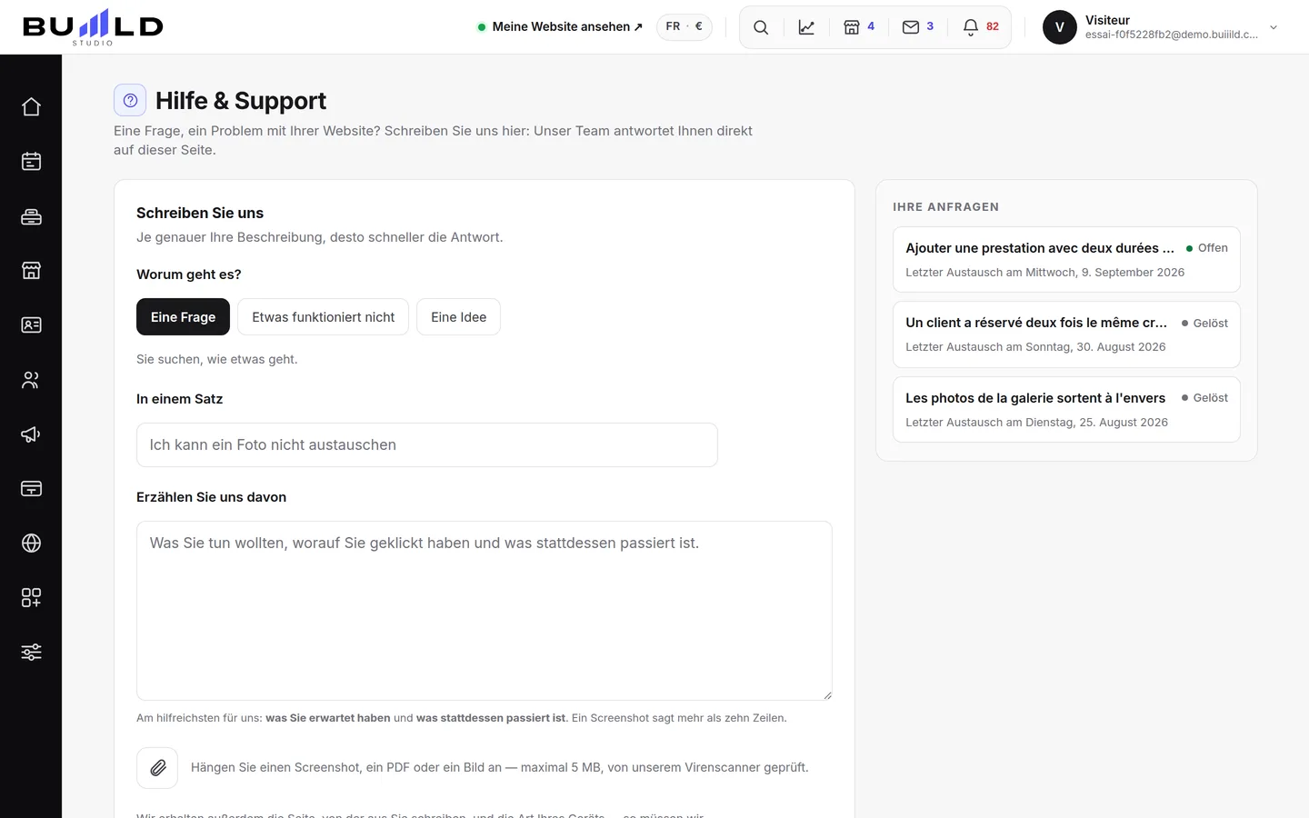 Hilfe & Support, im Studio.
