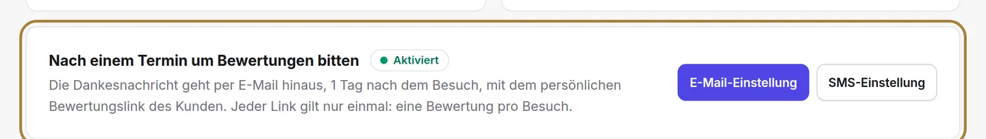 Die automatische Sammlung nach jedem Besuch.