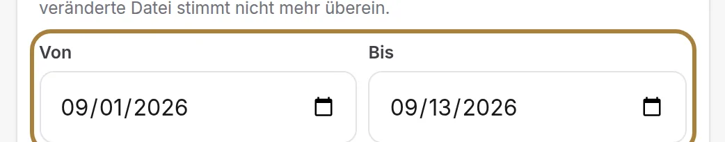 Das Archiv eines Zeitraums: zwei Daten, eine Datei.