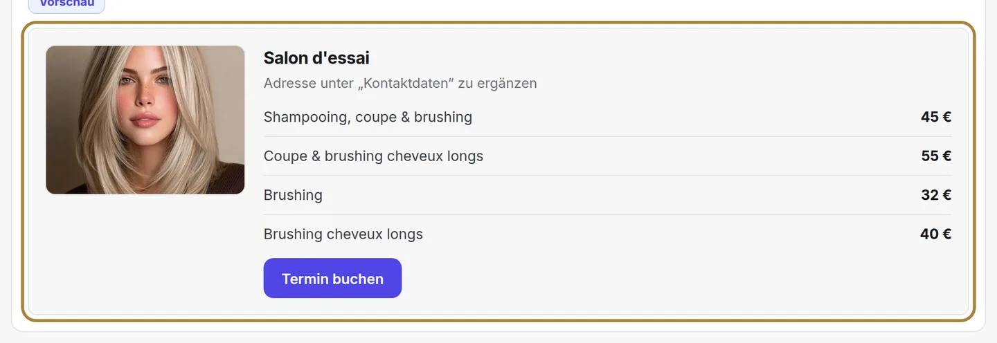 Was die Öffentlichkeit sieht: Foto, Name, Adresse.