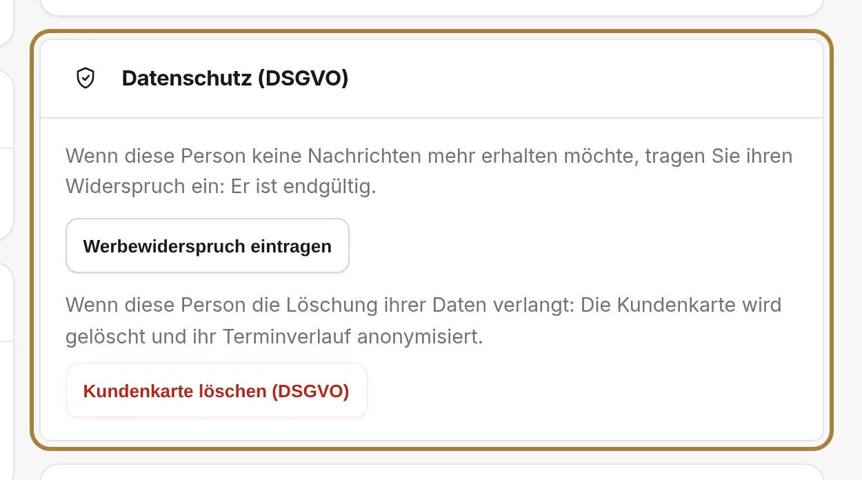 Datenschutz: Werbewiderspruch und Löschung.