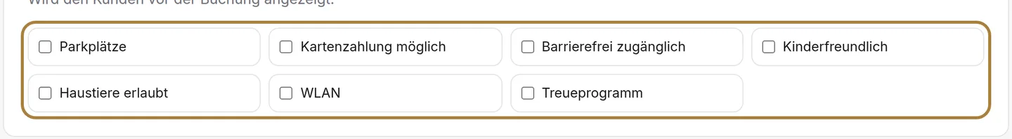 Ihre Ausstattung: kreuzen Sie nur an, was Sie wirklich haben.