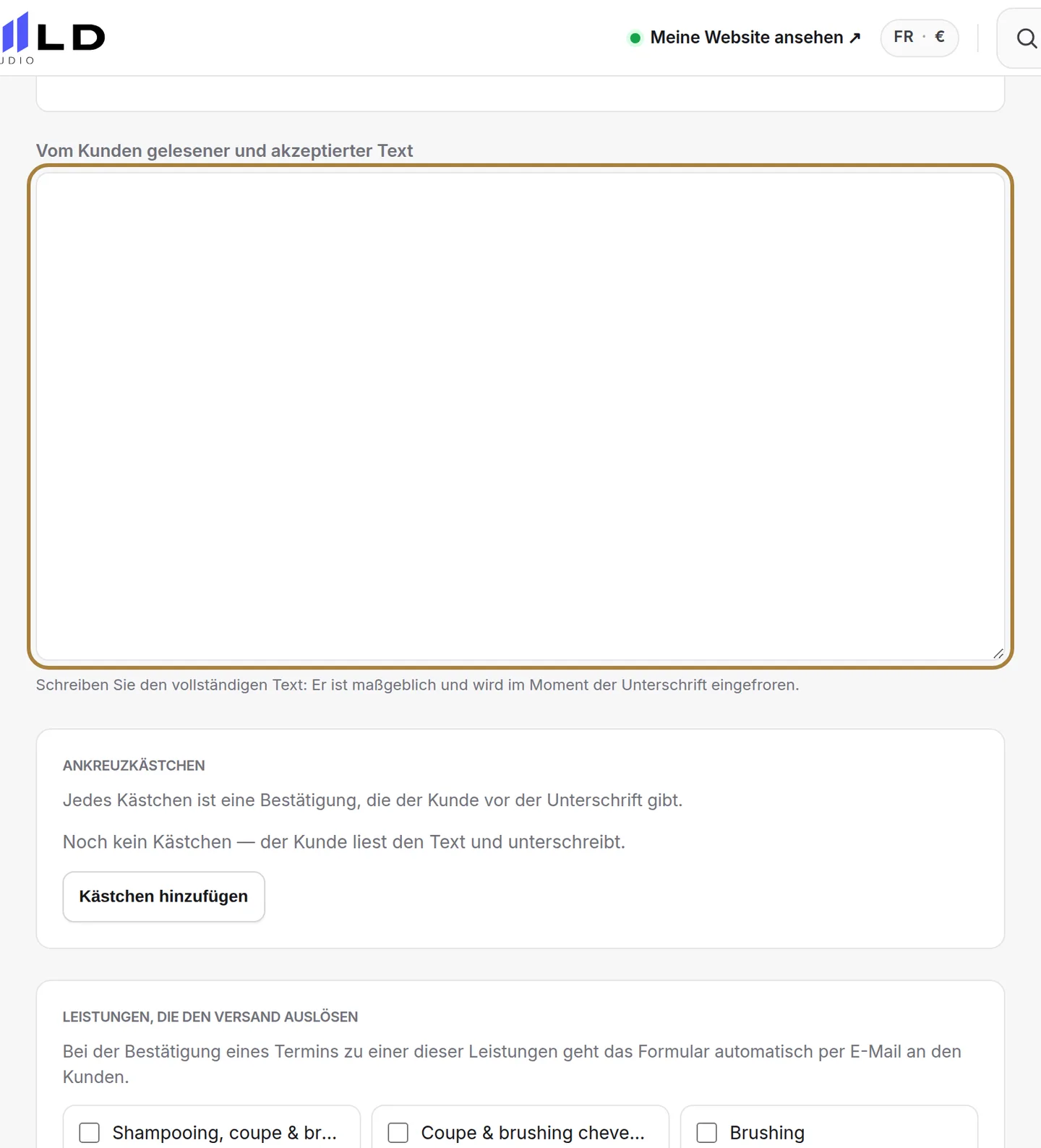Der verbindliche Text und die vorab zu stellenden Fragen.
