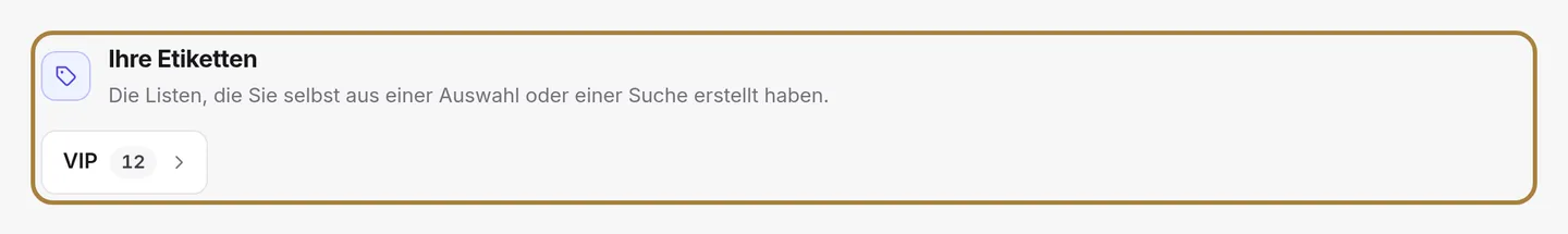 Ihre Etiketten werden zu Gruppen.