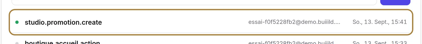 Eine Zeile pro Aktion: wer, was, wann.