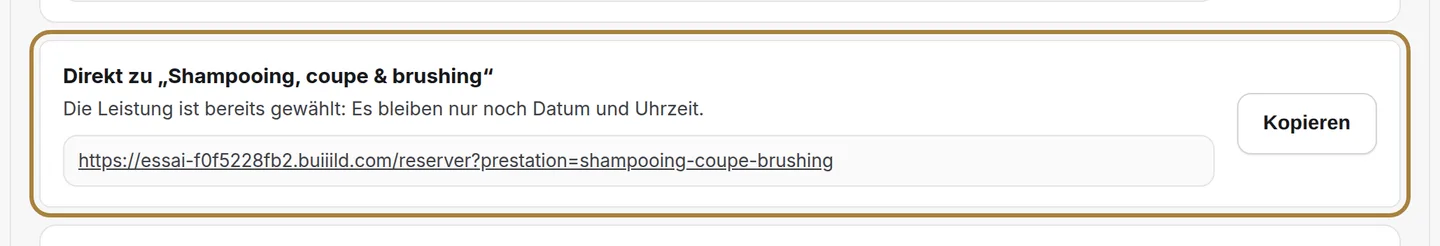 Ein Link pro Leistung.