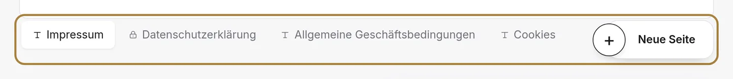 Ein Reiter pro Dokument, und das + zum Hinzufügen.