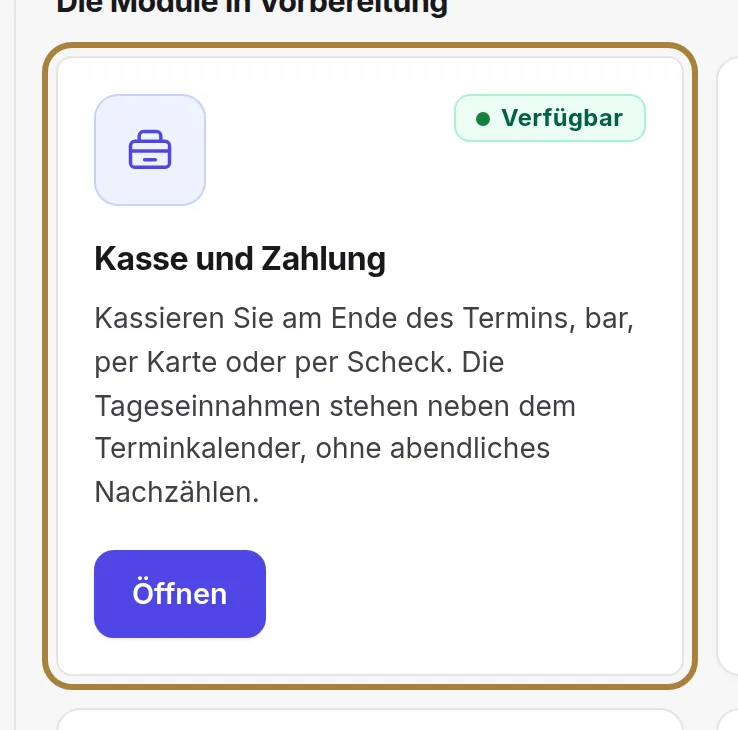 Eine Karte, ein Modul: was es tut, und sein Status.