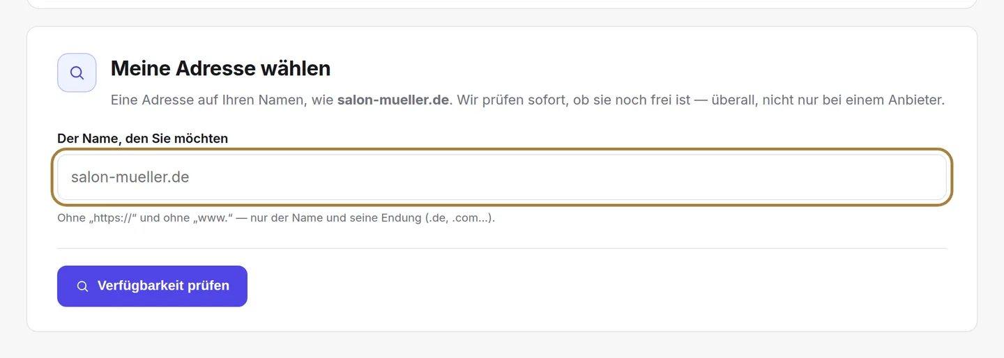 Ihren Namen wählen.