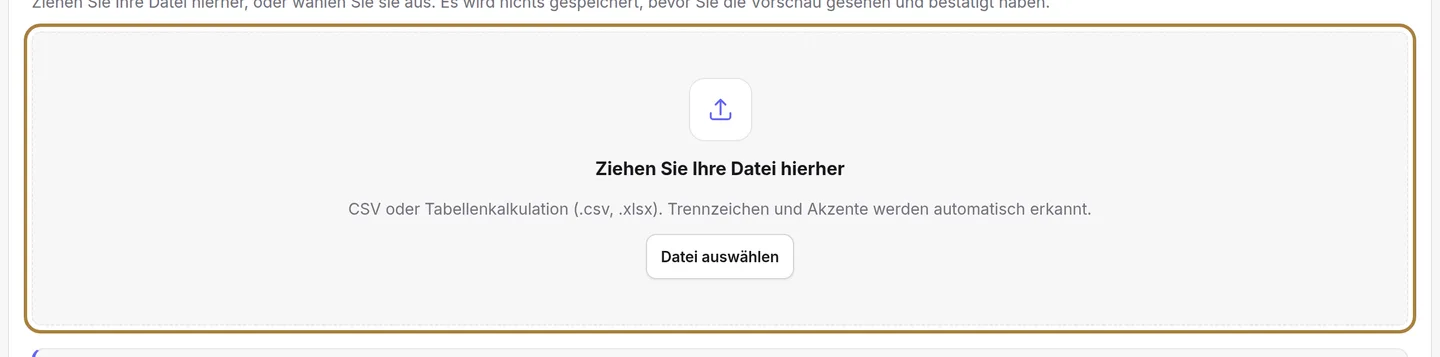 Einen Katalog importieren: Ihre Datei, so wie sie ist.