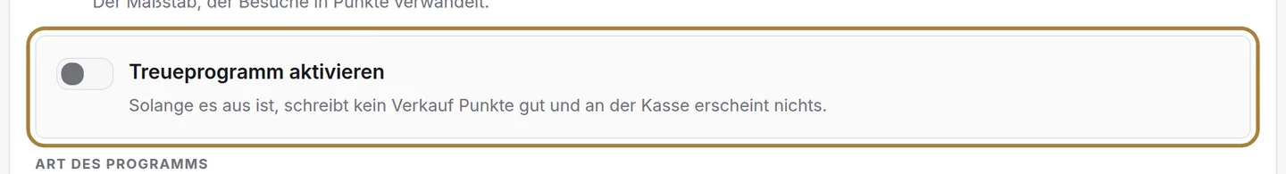 Nichts wird gesammelt, solange das Programm ausgeschaltet ist.