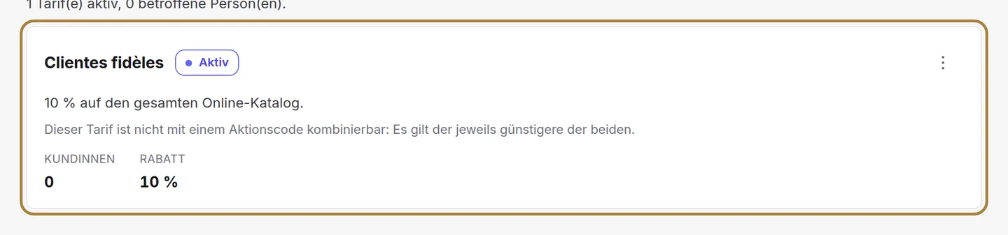 Eine Gruppe, ein Rabatt auf den gesamten Katalog.
