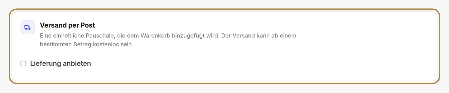 Der Postversand.
