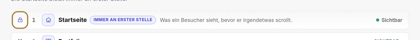 Fassen Sie den Griff und ziehen Sie, um die Reihenfolge zu ändern.