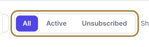 All, active, unsubscribed.