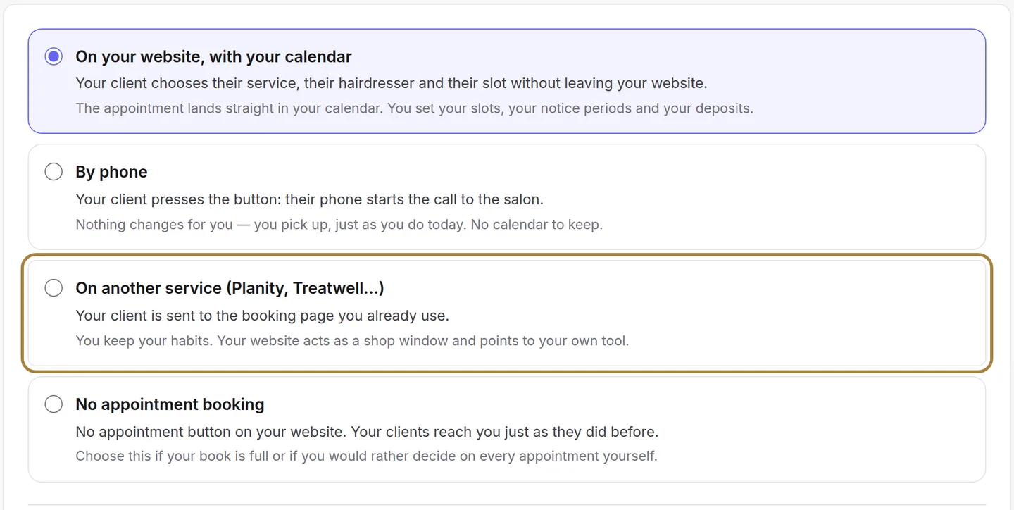 On another service: your site sends them to your usual tool.
