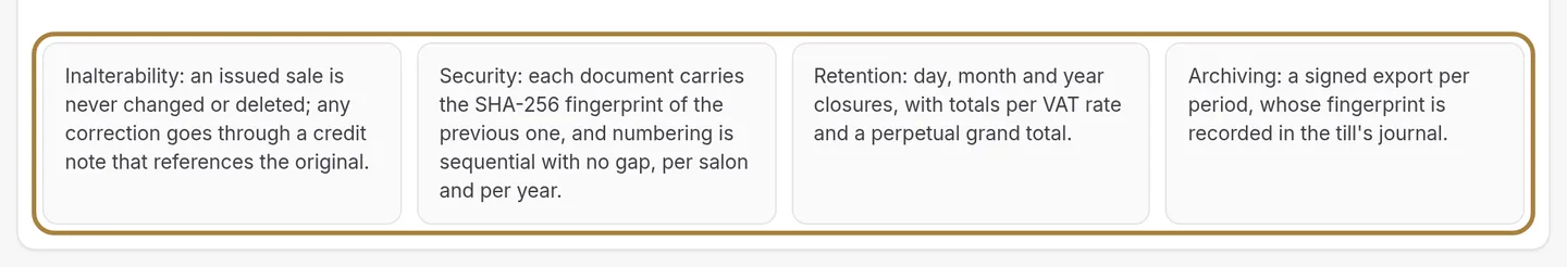 The four obligations, guaranteed by the till.