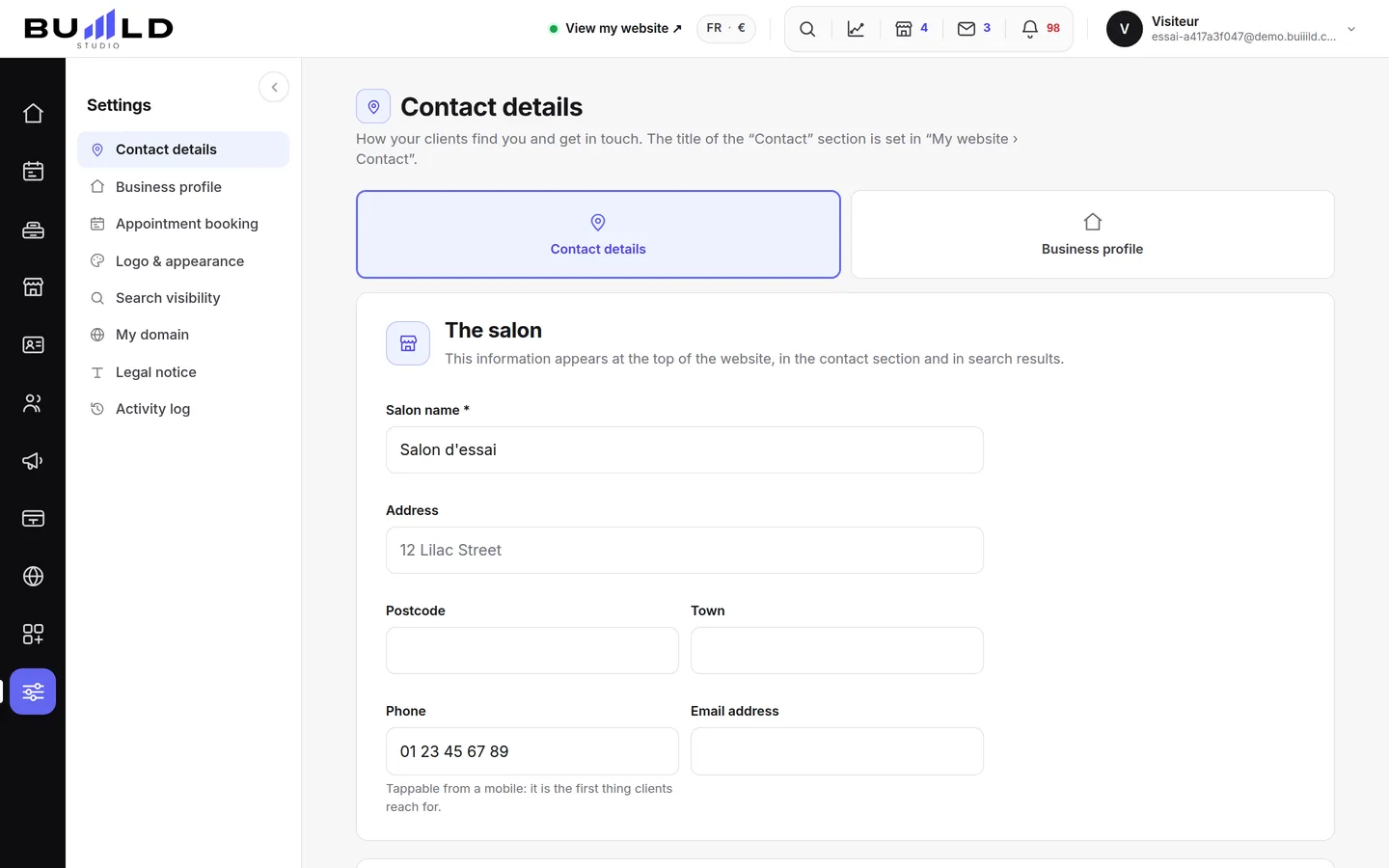 Your contact details.