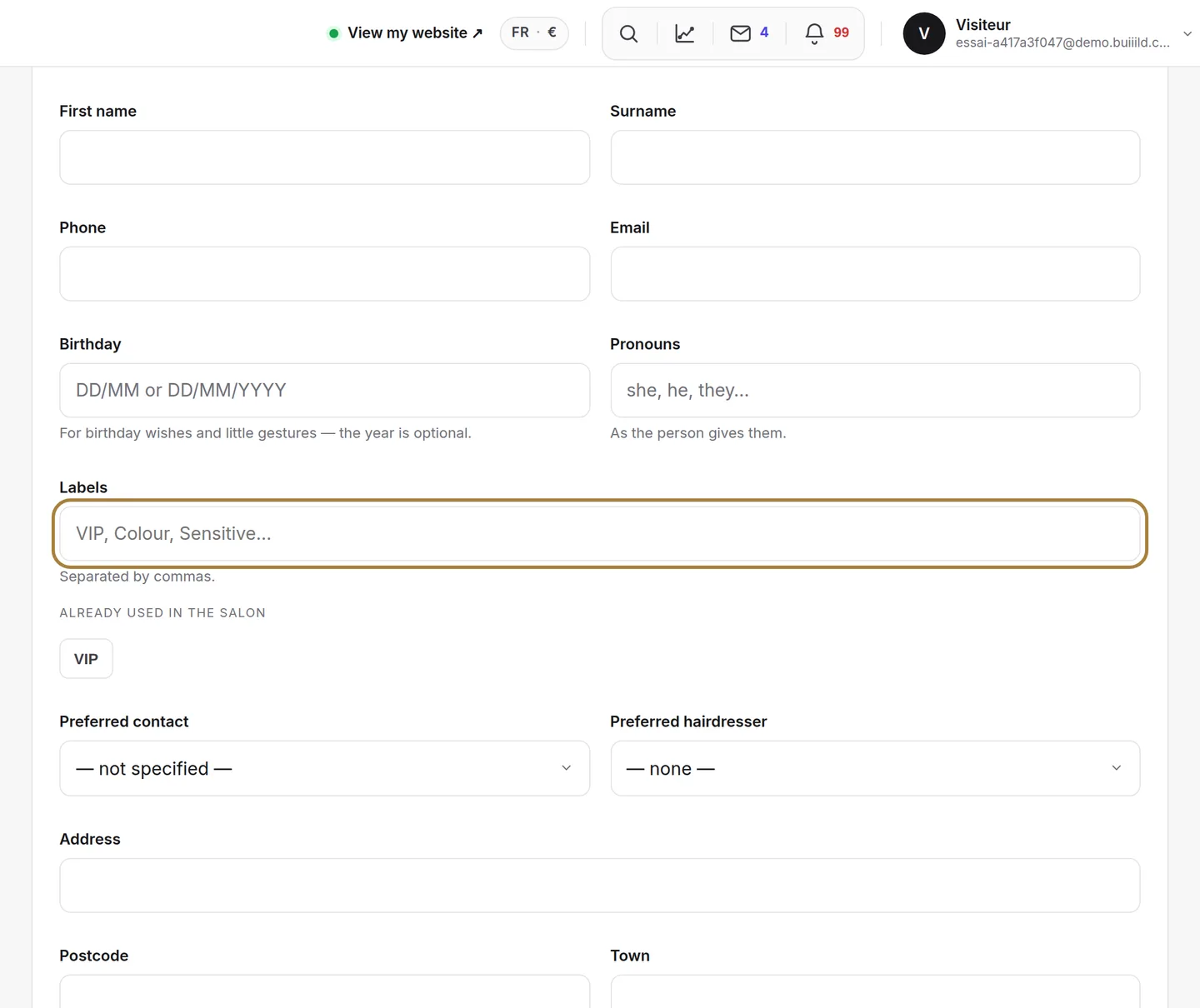 Tags become client groups.
