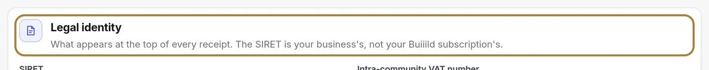 The VAT scheme and the accredited platform, in Till settings. | Buiiild.com