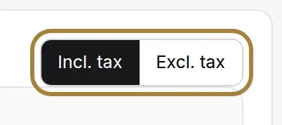 Excluding or including tax, like your invoice.