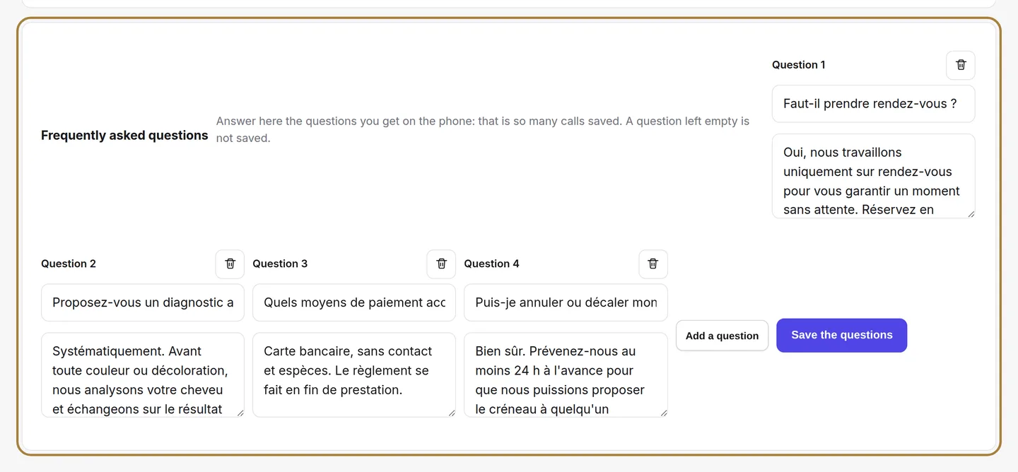 The questions and answers.