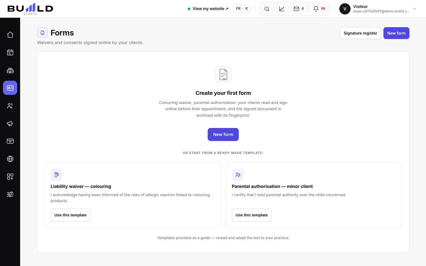 Your form templates.