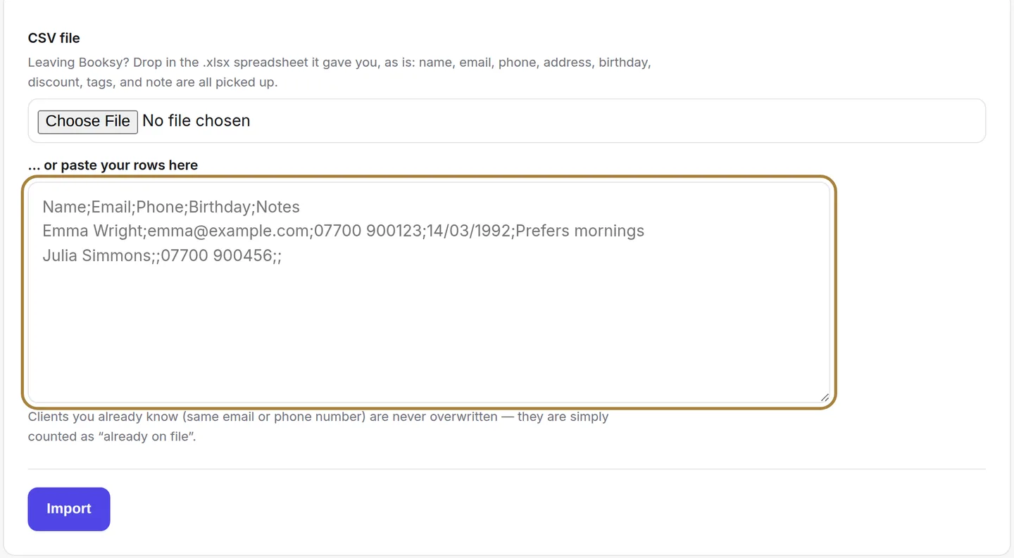 Or paste a list by hand, one person per line.