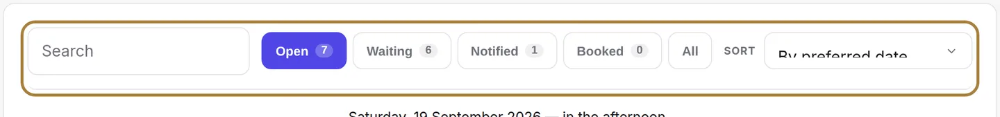 Search, filter, sort.