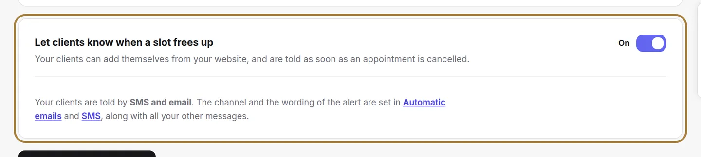 Turning on, turning off, and choosing the alert channel.