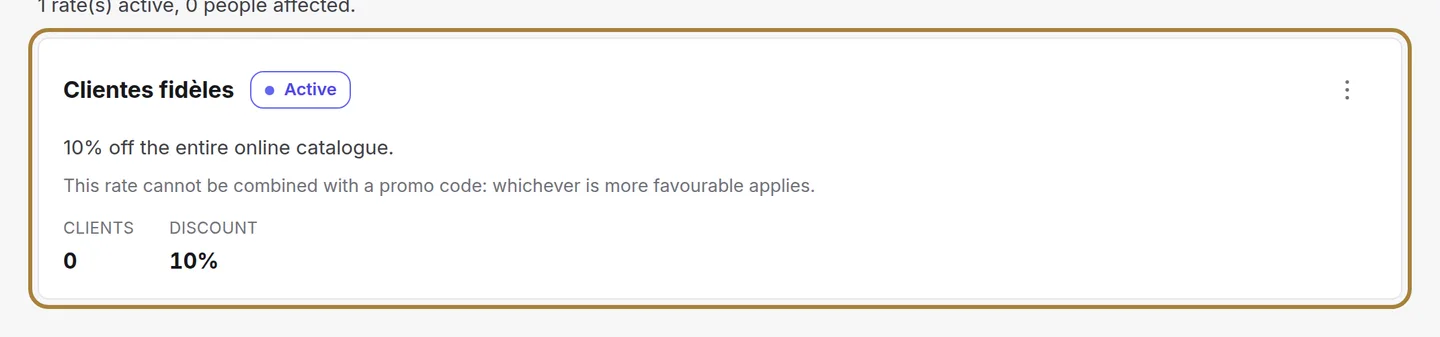 A group, a discount on the whole catalogue.