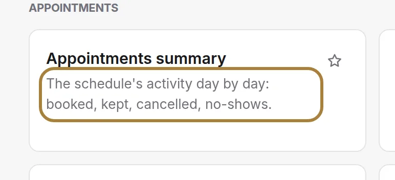What each report measures.