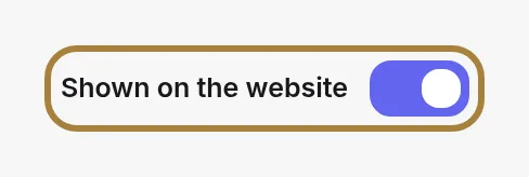"On every \"My site\" screen: the switch that shows or hides the section."