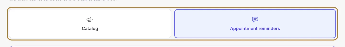 "Catalogue, SMS reminders, email reminders: everything that goes out on its own."